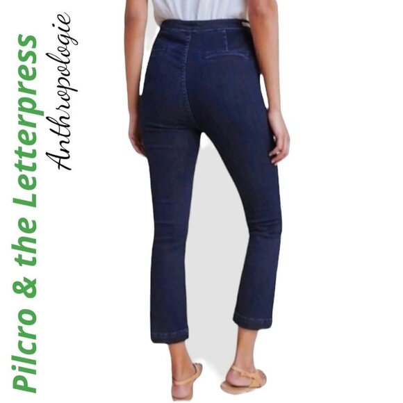 PILCRO & THE LETTERPRESS High Rise Denim Leggings Medium Wash Side Zip, Size 28 - Picture 4 of 13